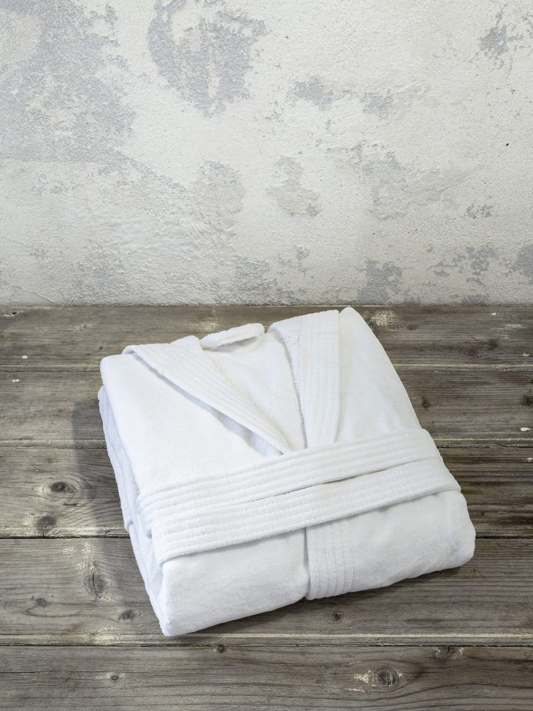 Μπουρνούζι με κουκούλα Zen - Small - White της Nima Home 100% Velour Cotton, 400 gsm (Small) - Image 1