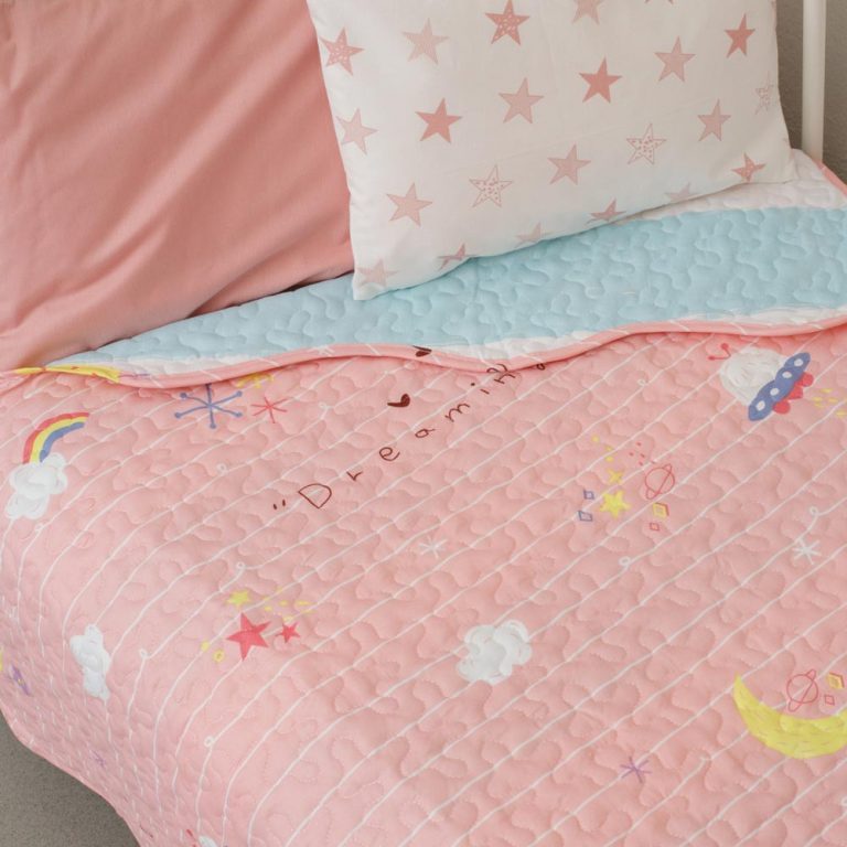 Κουβερλί Κούνιας Όνειρο Π-6 110 x 140 cm 100% Πολυέστερ Ροζ BOREA - Image 1