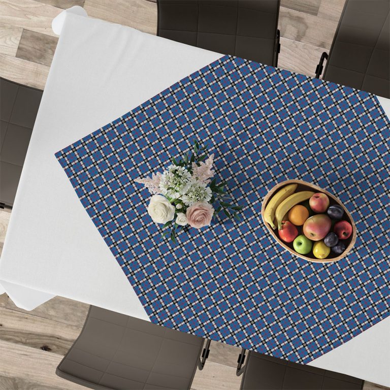 LINO ΚΑΡΕ TARTAN 602 BLUE 90Χ90 80% Βαμβάκι 20% Πολυέστερ - Image 1