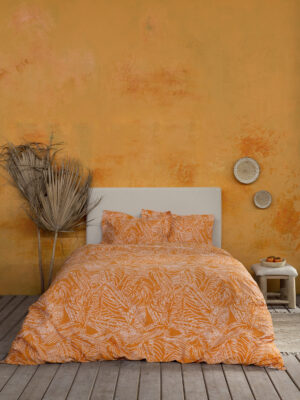 Σετ Σεντόνια Γίγας - Arbust Deep Orange της NIMA Γίγας (2 x 270x280 + 2 Μαξιλαροθήκες Oxford 4 πλευρών 52x72+5) 100% Satin Cotton, 300 T.C.