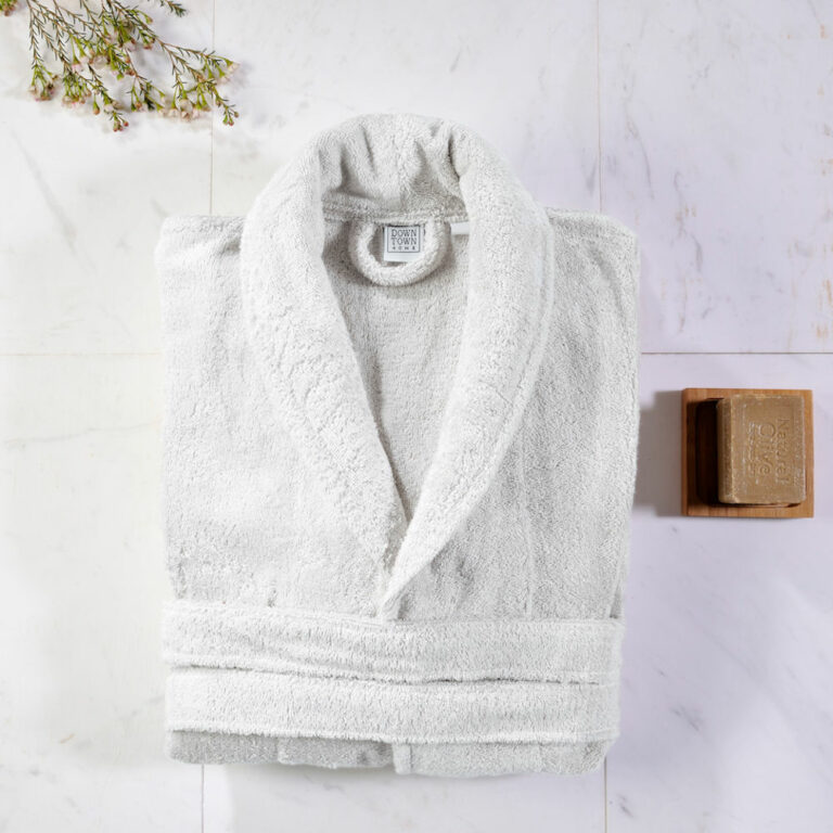 Γυναικείο Μπουρνούζι Dalia White Small της Down Town  (70% Βamboo - 30% Βαμβάκι) - Image 1