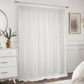 LINO ΚΟΥΡΤΙΝΑ GRUMO WHITE ΜΕ ΤΡΕΣΑ 280X300 100% Πολυέστερ