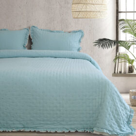 LINO ΣΕΤ ΚΟΥΒΕΡΛΙ KALIR PETROL-LGREY 220Χ240 100% Microfiber
