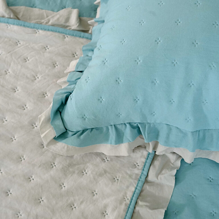 1100001251-a LINO ΣΕΤ ΚΟΥΒΕΡΛΙ KALIR PETROL-LGREY 220Χ240 100% Microfiber - Image 2