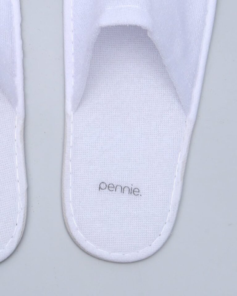 Πετσετέ Κλειστές Λεπτές Παντόφλες Slipper  One Size Άσπρο της Pennie - Image 4