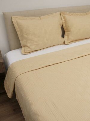 Κουβερλί Percale κεντητό Cream Υπέρδιπλο (220x240) SUNSHINEHOME
