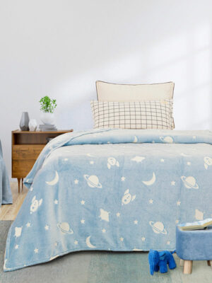 Κουβέρτα φωσφοριζέ μονή Space Blue Μονή (160x220) SUNSHINEHOME