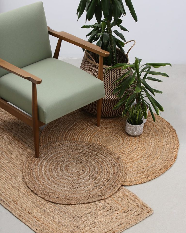 Πλεκτό χαλάκι Trecase Διάμετρος 90cm Μπεζ της Pennie - Image 3