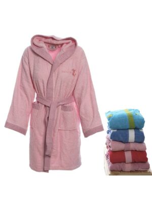 Mπουρνούζι παιδικό με κουκούλα Lila Ηλικία 6-8 SUNSHINEHOME - Image 2