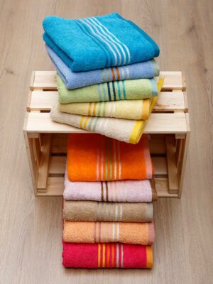 Πετσέτα πενιέ Stripes Orange Προσώπου (50x100) SUNSHINEHOME - Image 2