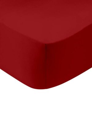 Κατωσέντονο Cotton Feelings με λάστιχο 113 Red Ημίδιπλο (120x200+30) SUNSHINEHOME