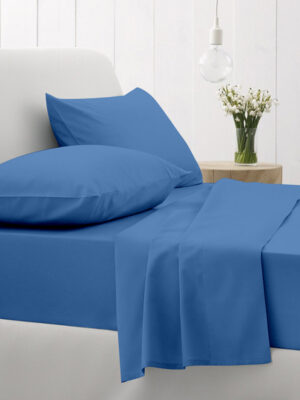 Σετ Σεντόνια Cotton Feelings 104 Blue Υπέρδιπλο με λάστιχο (170x205+30) SUNSHINEHOME