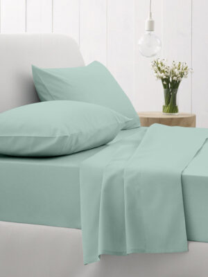 Σετ Σεντόνια Cotton Feelings 105 Aqua Μονό με λάστιχο(105x205+30) SUNSHINEHOME