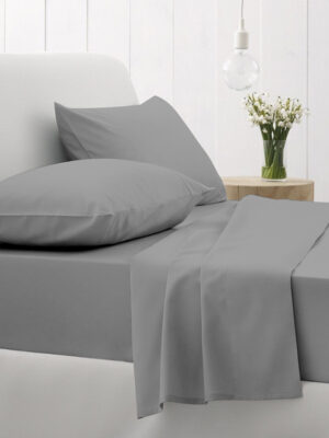 Σετ Σεντόνια Cotton Feelings 107 Dark Grey Υπέρδιπλο με λάστιχο (170x205+30) SUNSHINEHOME