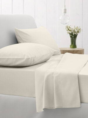 Σεντόνι Cotton Feelings φλατ 108 Ecru Μονό (165x270) SUNSHINEHOME - Image 2