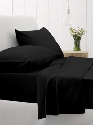Κατωσέντονο Cotton Feelings με λάστιχο 111 Black Ημίδιπλο (120x200+30) SUNSHINEHOME - Image 2