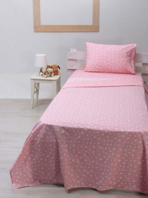 Σετ Σεντόνια cotton feelings 22 Pink Μονό (165x270) SUNSHINEHOME