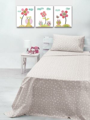 Σετ Σεντόνια cotton feelings 22 Grey Μονό με λάστιχο(105x205+30) SUNSHINEHOME
