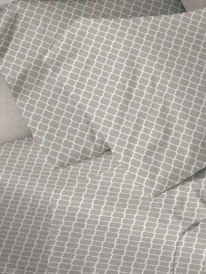 Σετ Σεντόνια Menta Εμπριμέ 530 Grey Διπλό (200x250) SUNSHINEHOME