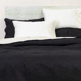 Κουβερλί Premium Υπέρδιπλο 220 x 240 cm 100% Πολυέστερ Μαύρο-Εκρού BOREA - Image 21