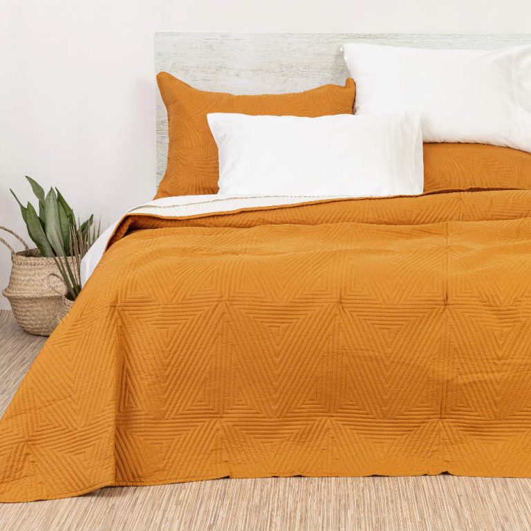 Κουβερλί Premium Υπέρδιπλο 220 x 240 cm  100% Πολυέστερ Ταμπά-Εκρού BOREA - Image 6