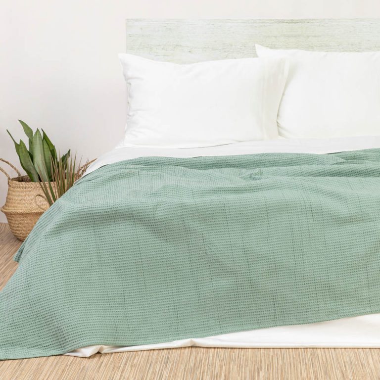 Κουβέρτα Πικέ Waffle Υπέρδιπλη 230 x 260 cm  80% Βαμβάκι-20% Viscose Ροζέ BOREA - Image 1