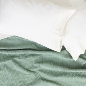 Κουβέρτα Πικέ Waffle Υπέρδιπλη 230 x 260 cm 80% Βαμβάκι-20% Viscose Γκρι BOREA - Image 2