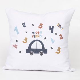 Μαξιλάρι Διακοσμητικό Printed Car 45 x 45 cm  100% Βαμβάκι Λευκό BOREA