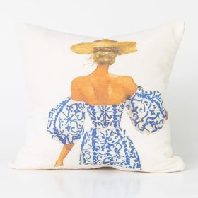 Μαξιλάρι Διακοσμητικό Printed Σχέδιο 51 45 x 45 cm  100% Βαμβάκι Εκρού BOREA