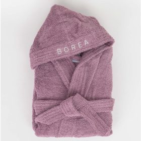 Μπουρνούζι Εφηβικό Με Κουκούλα Teenager Μωβ (9-10)  100% Βαμβάκι Μωβ BOREA