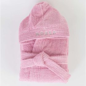 Μπουρνούζι Εφηβικό Με Κουκούλα Teenager Ροζέ (9-10)  100% Βαμβάκι Ροζέ BOREA