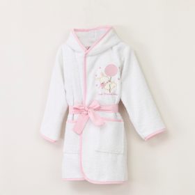 Μπουρνούζι Βρεφικό Sweet Dreams Baby Λευκό-Ροζ (5-6) 100% Βαμβάκι Λευκό-Ροζ BOREA