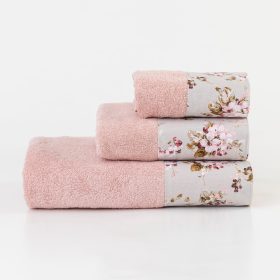 Πετσέτες Σετ 3ΤΜΧ Αγριολούλουδο 70 x 140 / 50 x 90 / 30 x 50 cm  100% Βαμβάκι Λιλά BOREA - Image 11