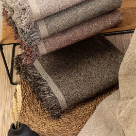 Ριχτάρι Πολυθρόνας Plexis 180 x 150 cm  50% Σενίλ -50% Βαμβάκι Πετρόλ BOREA - Image 2