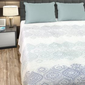 LINO ΚΟΥΒΕΡΛΙ SERY WHITE-GREY 220X240 100% Πολυέστερ
