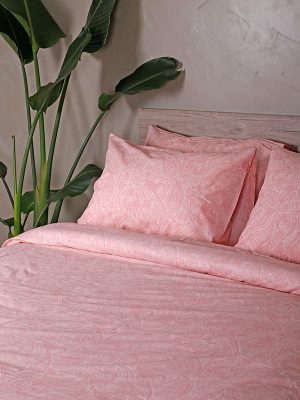 Σετ Σεντόνια Cotton Feelings 2040 Pink Μονό με λάστιχο(105x205+30) SUNSHINEHOME - Image 2