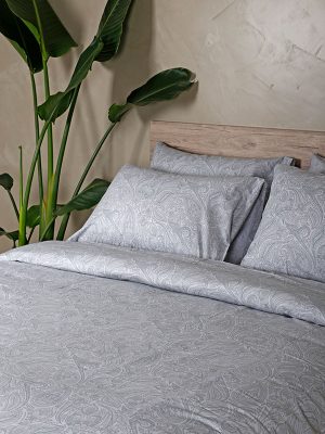 Σετ Σεντόνια Cotton Feelings 2040 Grey Διπλό με λάστιχο (150x205+30) SUNSHINEHOME - Image 2