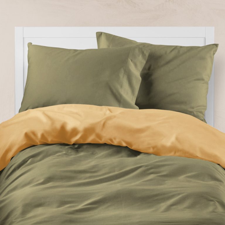 Παπλωματοθήκη Μονόχρωμη Solid Μονή 160 x 240 cm  100% Βαμβάκι Χακί-Γκρι BOREA - Image 8