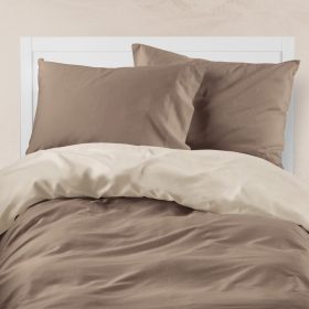 Παπλωματοθήκη Μονόχρωμη Solid Μονή 160 x 240 cm 100% Βαμβάκι Καφέ-Μαύρο BOREA - Image 10