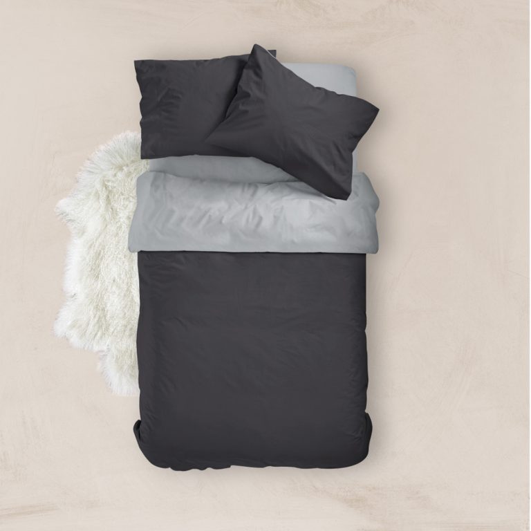 Παπλωματοθήκη Μονόχρωμη Solid Υπέρδιπλη 220 x 240 cm  100% Βαμβάκι Χακί-Γκρι BOREA - Image 12