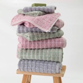 Πετσέτα Μπάνιου Cubic 70 x 140 cm  100% Βαμβάκι Ροζέ BOREA - Image 2