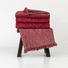 Ριχτάρι Σενίλ Τριθέσιο Square 180 x 300 cm 100% Πολυέστερ Μπορντώ BOREA - Image 5