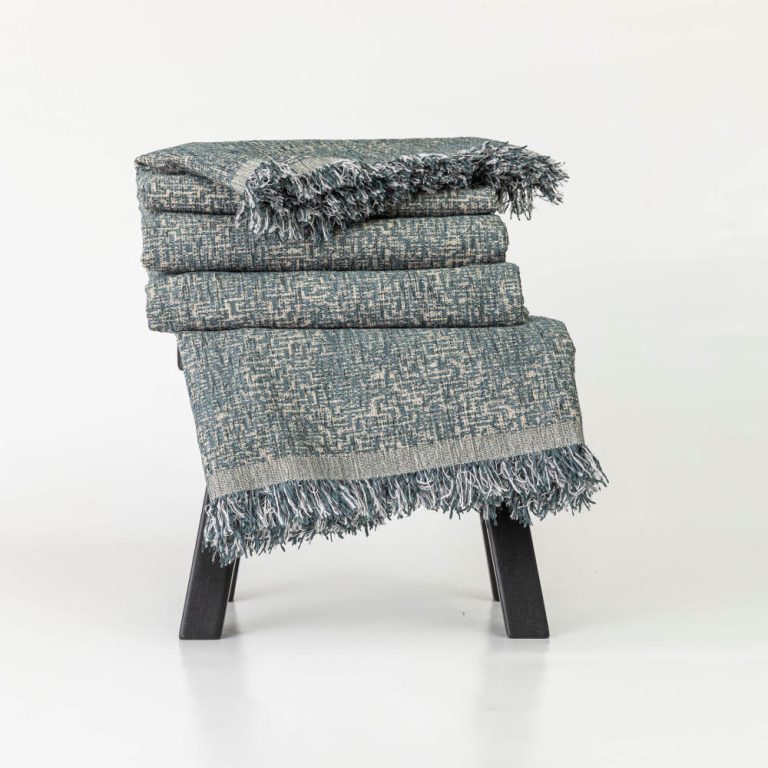 Ριχτάρι Σενίλ Τριθέσιο Tile 180 x 300 cm  100% Πολυέστερ Πετρόλ BOREA - Image 4