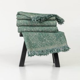 Ριχτάρι Σενίλ Τριθέσιο Tile 180 x 300 cm  100% Πολυέστερ Πετρόλ BOREA - Image 3