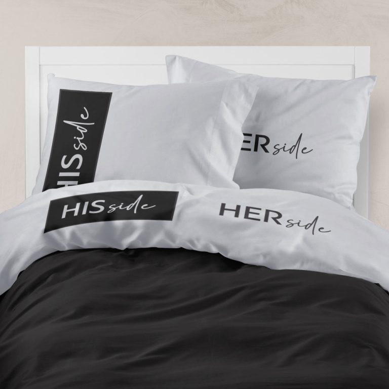 Σεντόνι Digital Print Σετ His&Hers Υπέρδιπλο 220 x 240 cm + (2) 50 x 70 cm  100% Βαμβάκι Ποντικί BOREA - Image 2