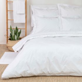 Σεντόνι Πλακέ Cvc 180TC 260 x 280 cm  60% Βαμβάκι - 40% Βισκόζ Λευκό BOREA - Image 2