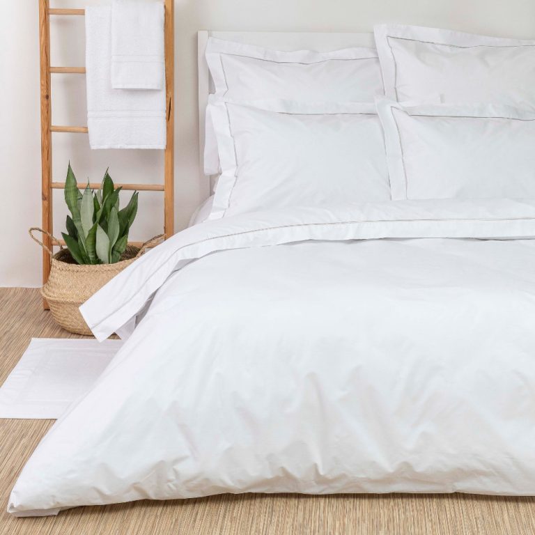 Μαξιλαροθήκη Πλακέ Cvc 180TC 50 x 70 cm + 5 cm (oxford style)  60% Βαμβάκι - 40% Βισκόζ Λευκό BOREA - Image 3