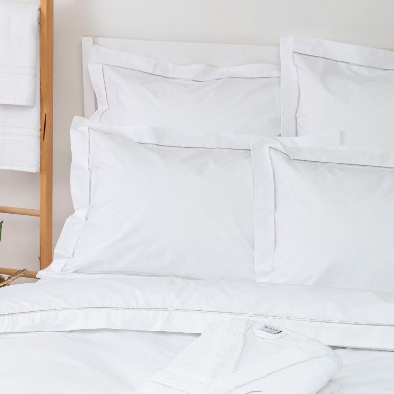 Μαξιλαροθήκη Πλακέ Cvc 180TC 50 x 70 cm + 5 cm (oxford style)  60% Βαμβάκι - 40% Βισκόζ Λευκό BOREA - Image 2