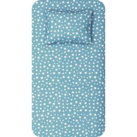 Σεντόνι Σετ 2ΤΜΧ Stars Μονό Μπλε 160 x 240 cm + 50 x 70 cm  100% Βαμβάκι Μπλε BOREA