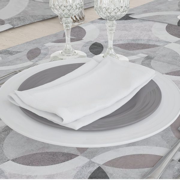 Τραπεζομάντηλο Κύκλοι Γκρι 140 x 260 cm  50% Βαμβάκι - 50% Polyester Γκρι BOREA - Image 2